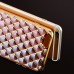 iPhone 6 6s Plus 5.5 - TPU Soft 3D Square Pattern Electroplated Bumper Protective Phone Cover Case - Gold and Clear